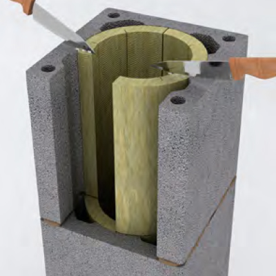 Установка изоляционных панелей в каменный блок