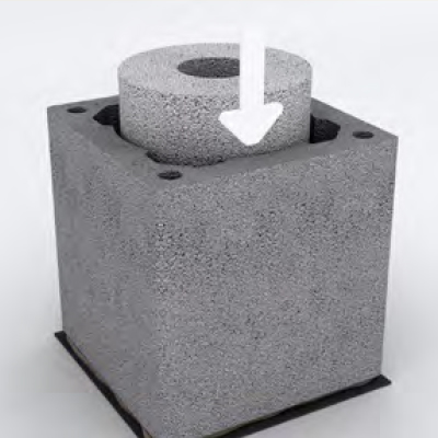 Установка бетонного блока-основания